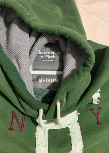 Erkek Abercrombie Yeşil Kapüşonlu Sweatshirt - Görsel 2