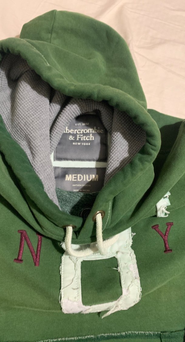 Erkek Abercrombie Yeşil Kapüşonlu Sweatshirt - Görsel 2