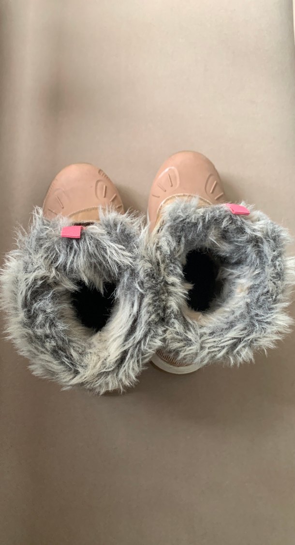 Kız Çocuk Bej Kürklü Street Wear Bot - Görsel 2