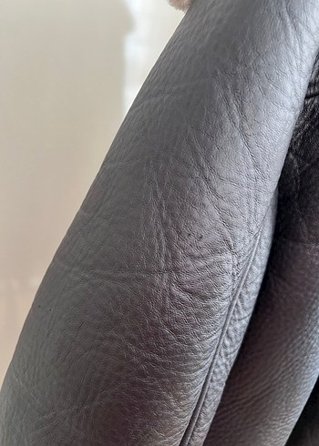 Kürk Detaylı Deri Kadın Biker Ceket - Görsel 3