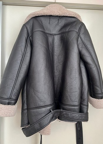 Kürk Detaylı Deri Kadın Biker Ceket - Görsel 2