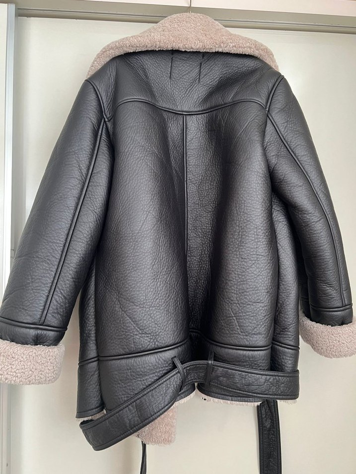 Kürk Detaylı Deri Kadın Biker Ceket - Görsel 2