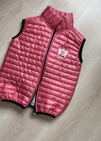 Kızlar için Pembe Fermuarlı Yelek - Görsel 2