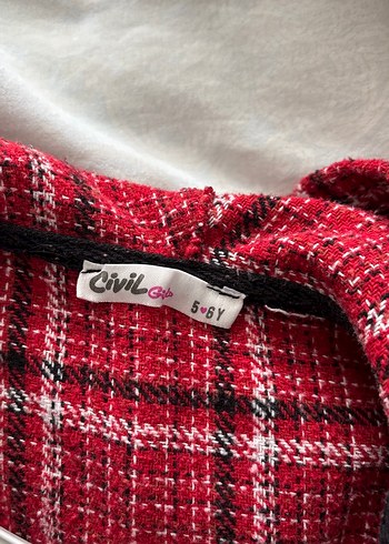 Düğmeli Kırmızı Ekose kız çocuk Gömlek - Görsel 3