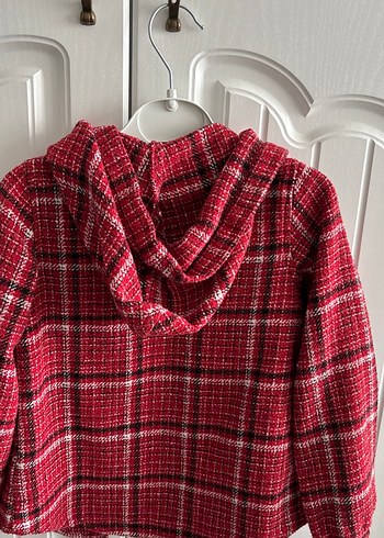 Düğmeli Kırmızı Ekose kız çocuk Gömlek - Görsel 2