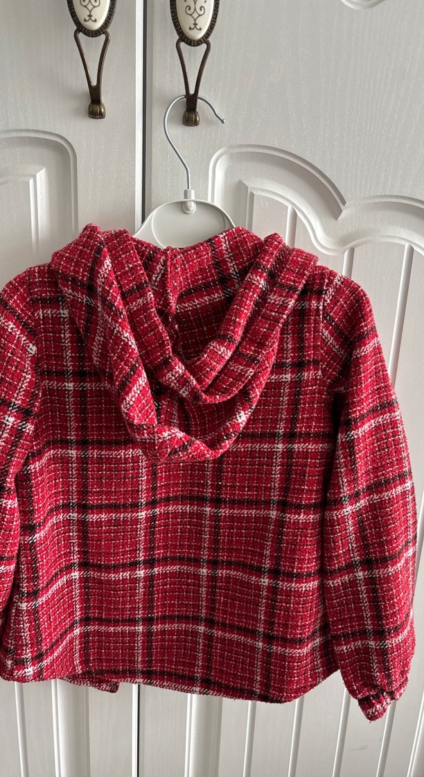 Düğmeli Kırmızı Ekose kız çocuk Gömlek - Görsel 2