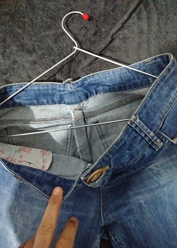 Kadın Mavi Midi Boy Dar Kesim Kot Pantolon - Görsel 5