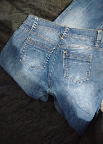 Kadın Mavi Midi Boy Dar Kesim Kot Pantolon - Görsel 6