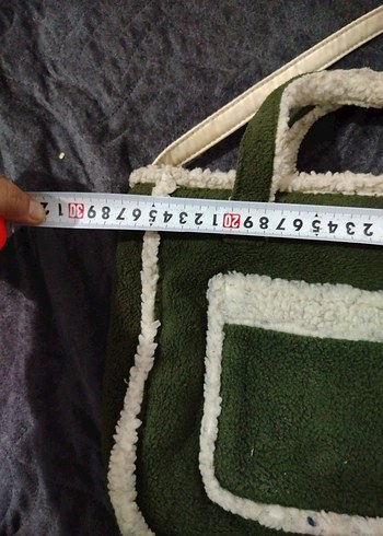 Kürk Detaylı Yeşil Kadın El Çantası - Görsel 3