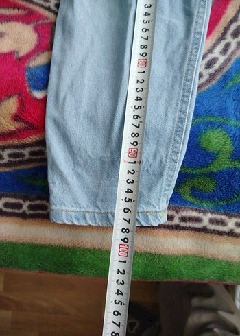 Kadın Mavi Loose Fit Midi Denim Pantolon - Görsel 5