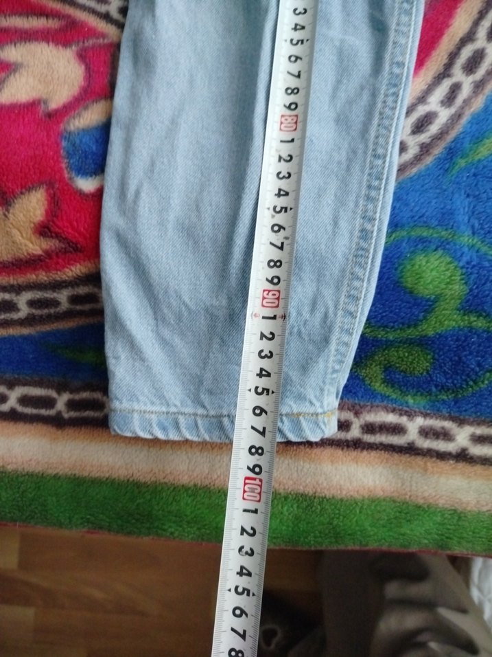 Kadın Mavi Loose Fit Midi Denim Pantolon - Görsel 5