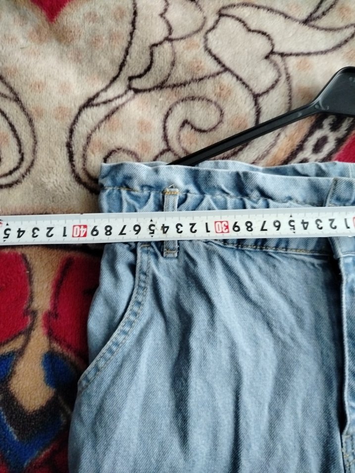 Kadın Mavi Loose Fit Midi Denim Pantolon - Görsel 3