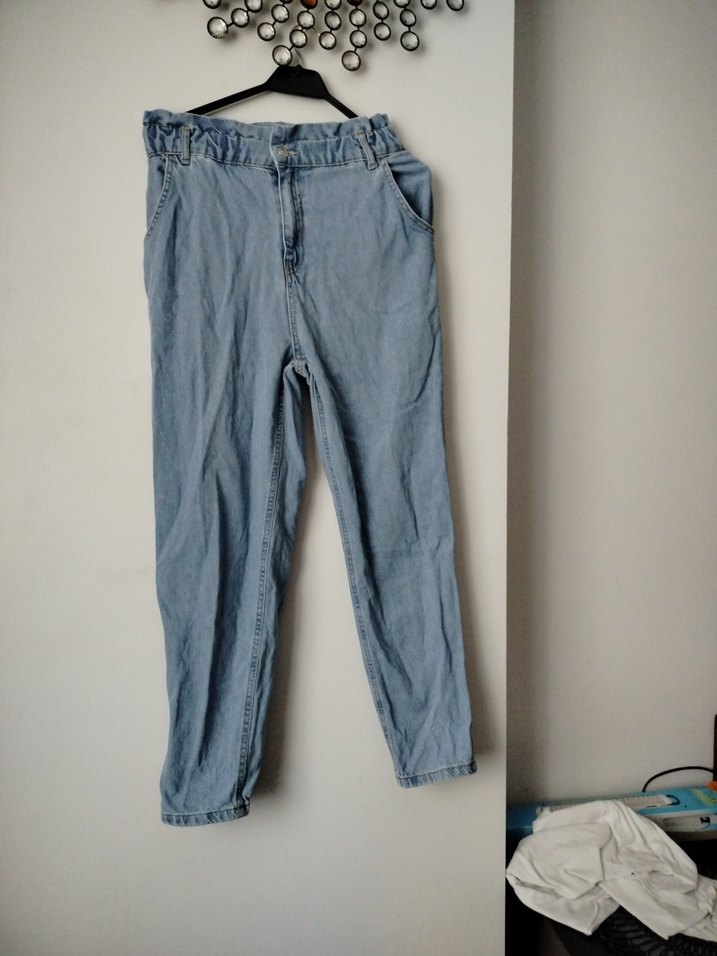 Kadın Mavi Loose Fit Midi Denim Pantolon - Görsel 2