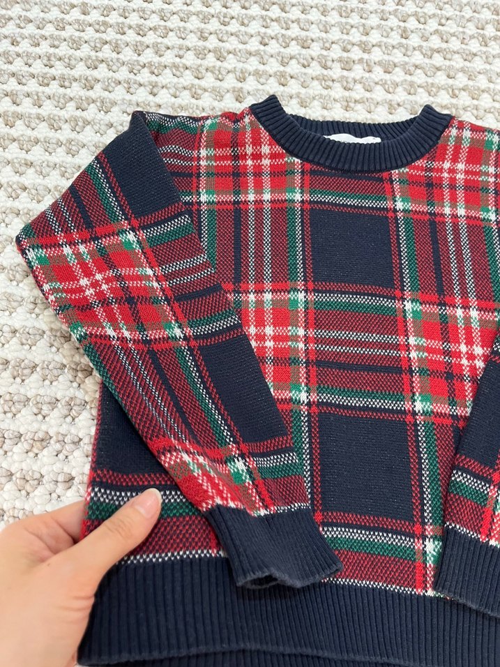 Ekoseli çocuk Kazak - Görsel 3