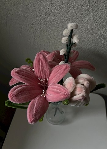 Pembe şönil çiçek - Görsel 4