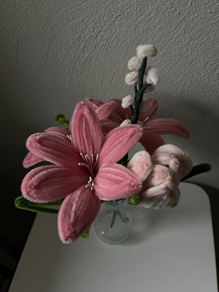 Pembe şönil çiçek - Görsel 4