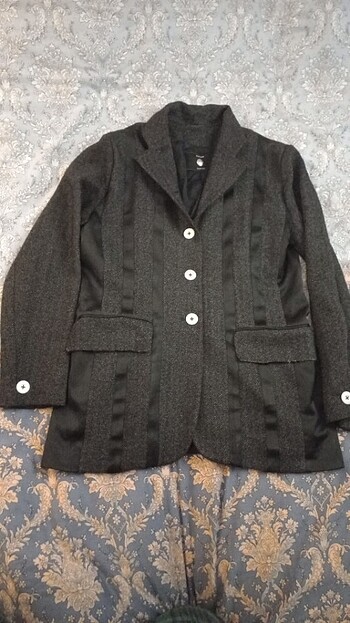 Blazer ceket saten detaylı