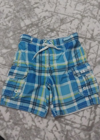 Erkek Çocuk Mavi Kareli Mayo Şort - Görsel 5