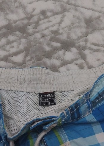 Erkek Çocuk Mavi Kareli Mayo Şort - Görsel 2