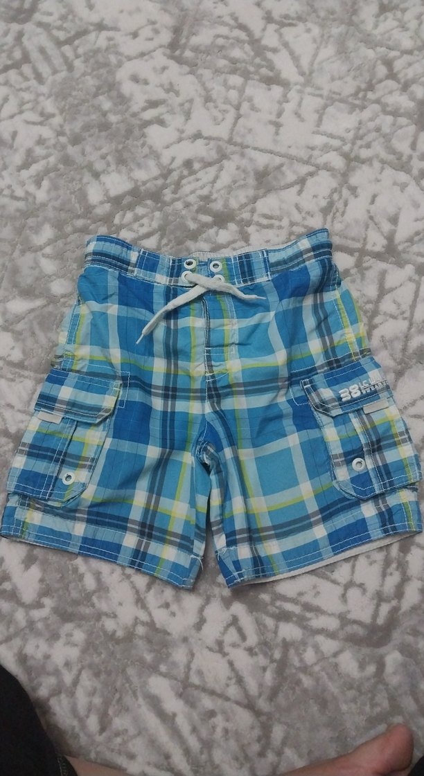 Erkek Çocuk Mavi Kareli Mayo Şort - Görsel 5