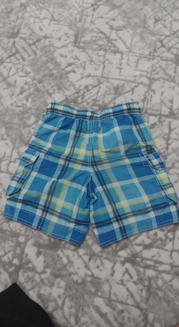 Erkek Çocuk Mavi Kareli Mayo Şort - Görsel 3