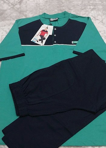 Düğmeli Kısa Kollu Erkek Pijama Takımı - Görsel 5