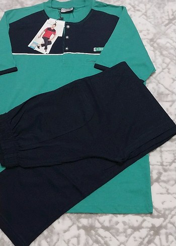 Düğmeli Kısa Kollu Erkek Pijama Takımı - Görsel 8