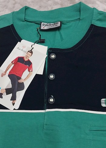 Düğmeli Kısa Kollu Erkek Pijama Takımı - Görsel 7