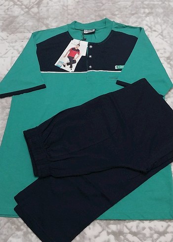 Düğmeli Kısa Kollu Erkek Pijama Takımı - Görsel 4