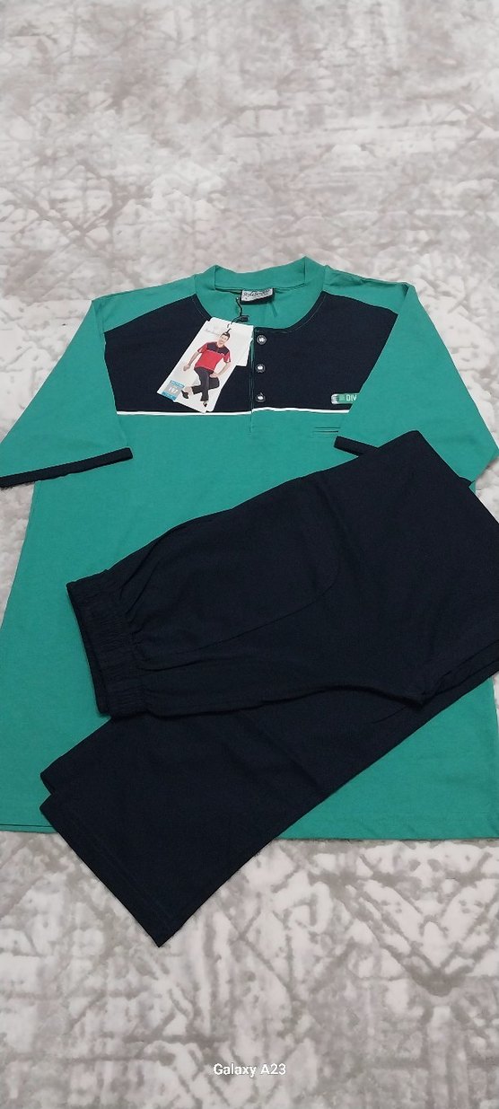 Düğmeli Kısa Kollu Erkek Pijama Takımı - Görsel 4