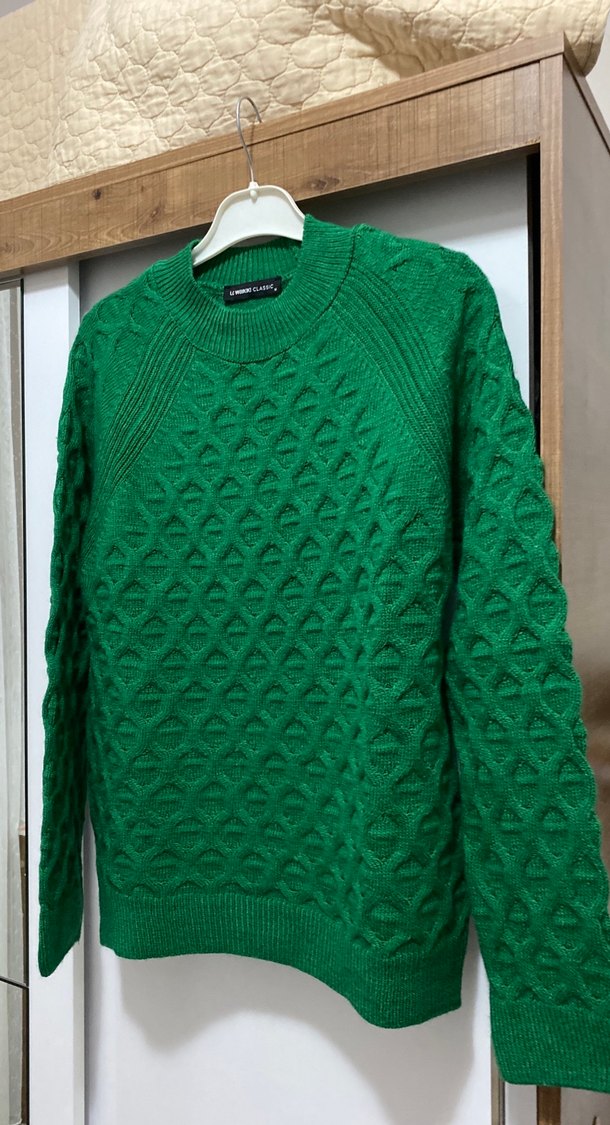 Yeşil Triko Kadın Kazak - Görsel 3