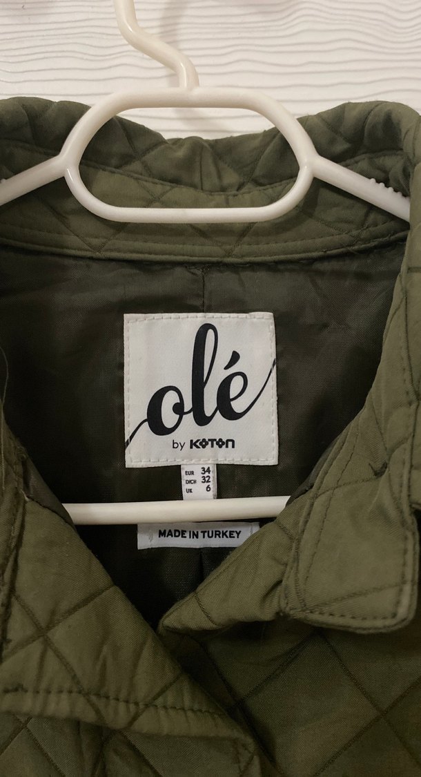 Düğmeli Haki Kadın Mont - Görsel 3