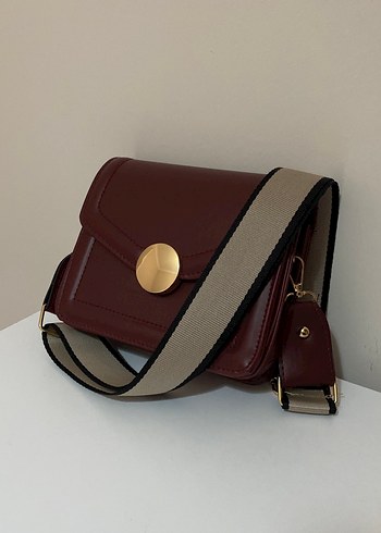 Bordo Deri Modern Klasik Kadın Çanta - Görsel 2