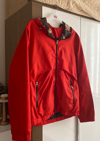Unisex kırmızı yağmurluk - Görsel 2