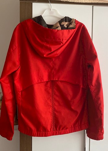 Unisex kırmızı yağmurluk - Görsel 3