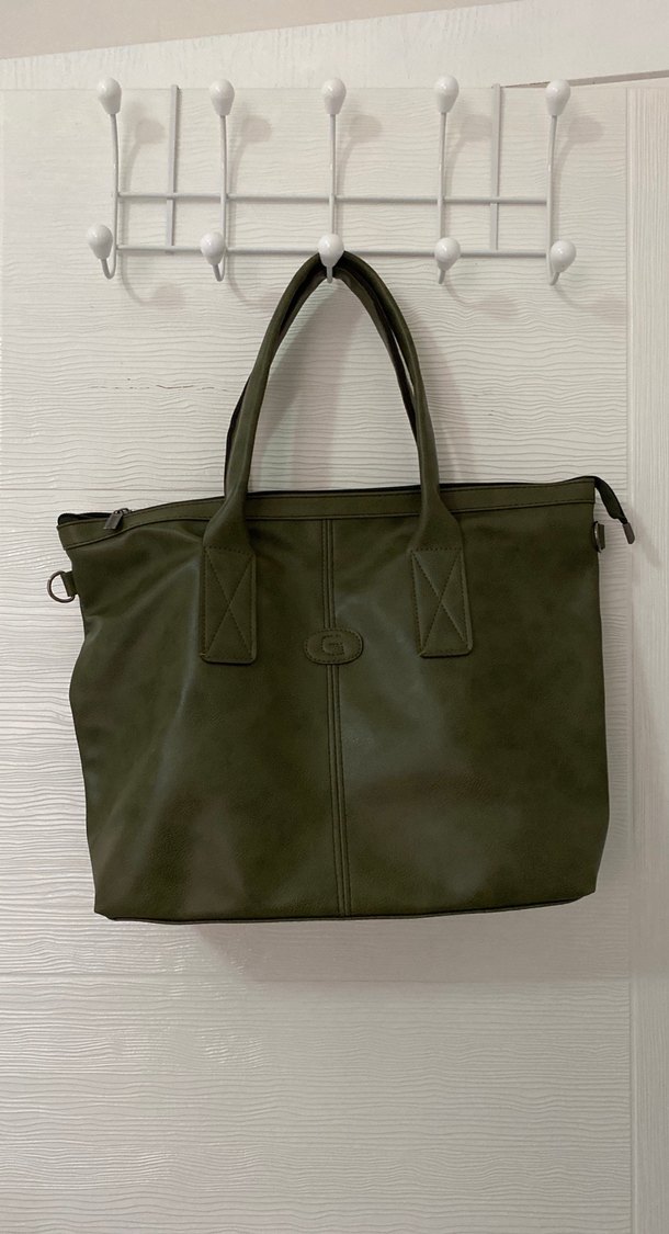 Yeşil Deri Kadın Çanta - Görsel 2