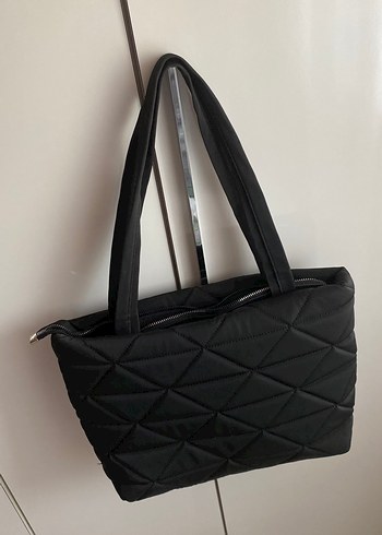 Siyah Fermuarlı Kadın Omuz Çantası - Görsel 3