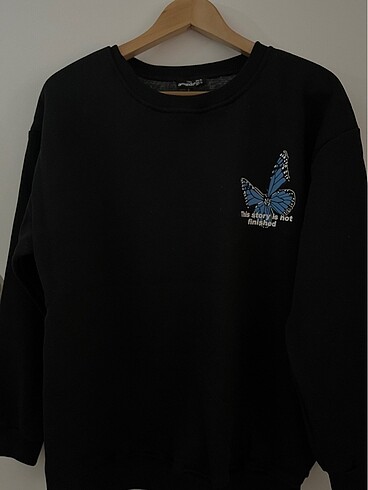 xl Beden Ön Sırt Kelebek Baskılı Oversize Sweatshirts