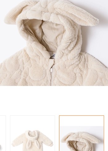 Kapüşonlu Beyaz Kürklü Bebek Tulumu - Görsel 4