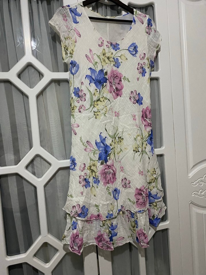 Bohem Rüzgarlı Çiçekli Uzun Elbise - Görsel 2