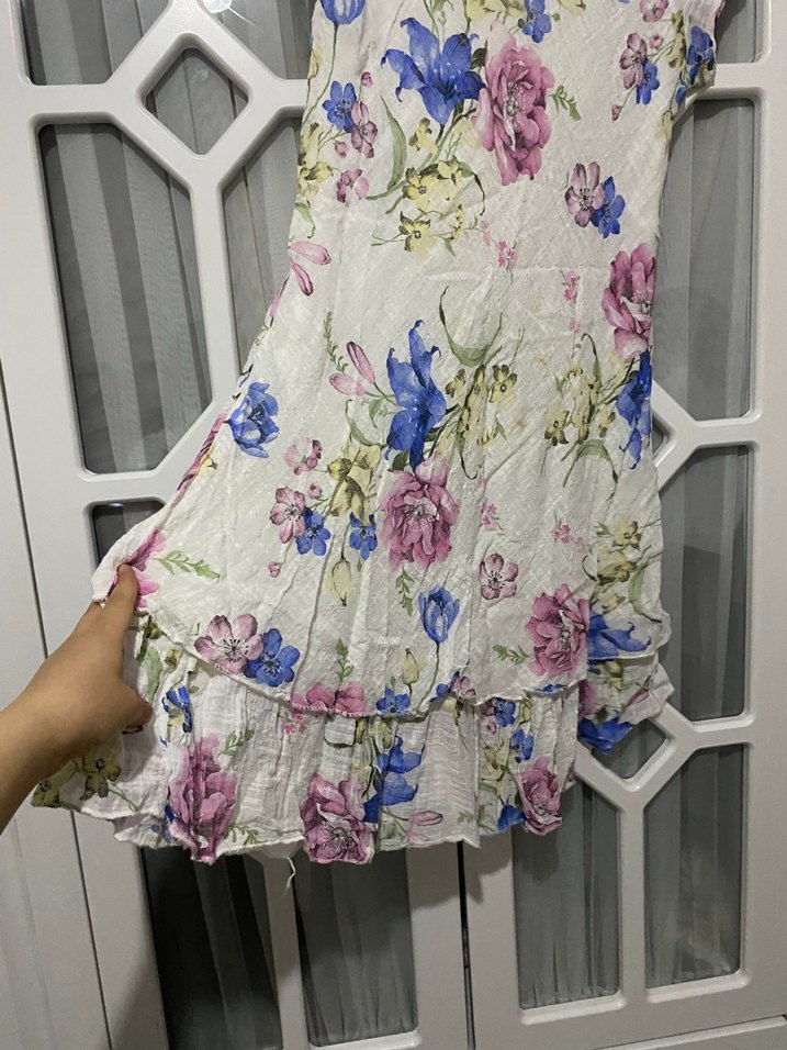 Bohem Rüzgarlı Çiçekli Uzun Elbise - Görsel 3