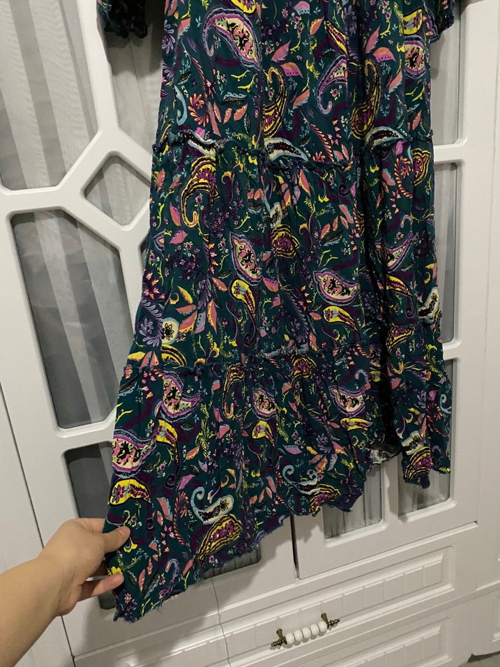 Bohem Çok Renkli Uzun Elbise - Görsel 3