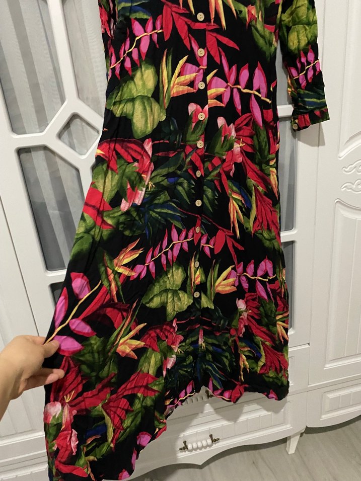 Çok Renkli Bohem Uzun Elbise - Görsel 2