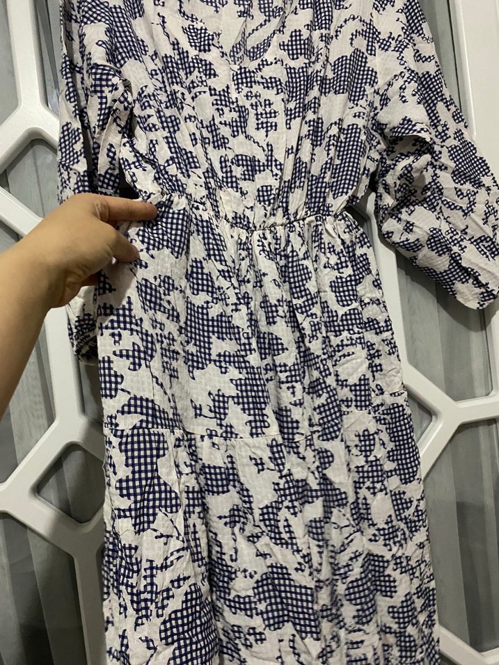 Uzun Kollu Bohem Desenli Kadın Elbise - Görsel 2