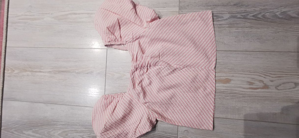 Koton marka Pembe beyaz çizgili Mini çocuk Bluz - Görsel 5