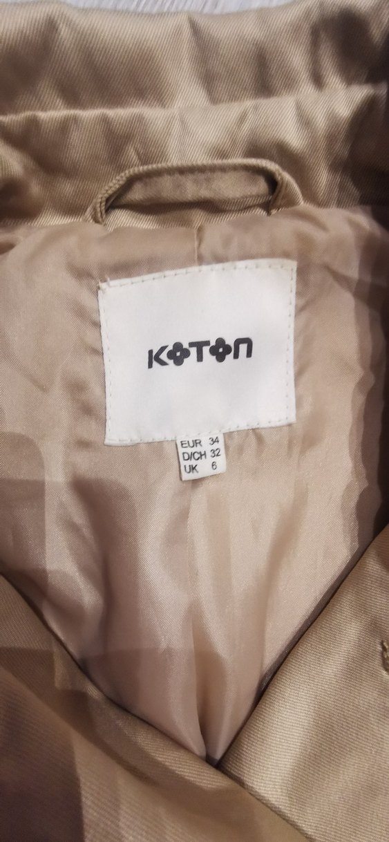 Koton marka Bej Midi Kadın Trençkot - Görsel 3