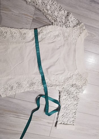 Dantel Detaylı Beyaz Bohem Bluz - Görsel 4