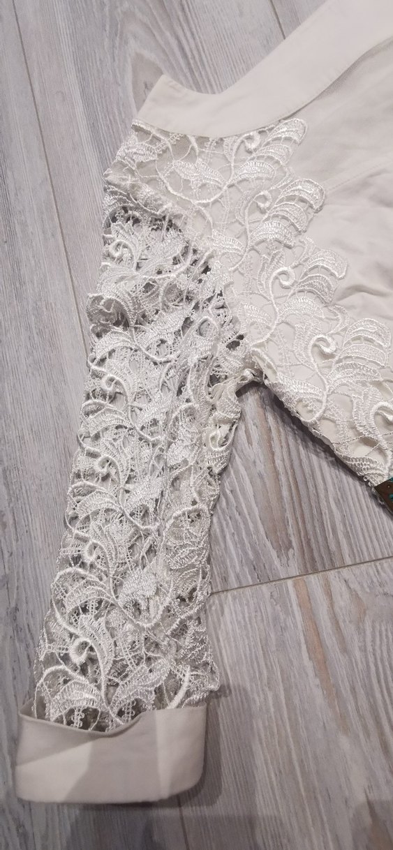 Dantel Detaylı Beyaz Bohem Bluz - Görsel 2