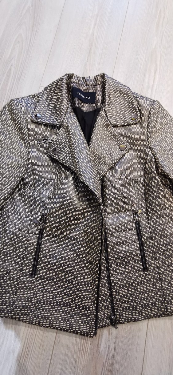 Fabrika marka Yılan Desenli deri Ceket - Görsel 5