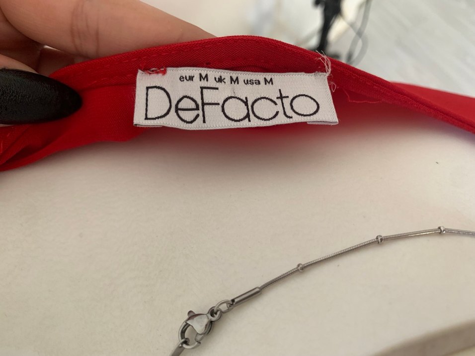 Kırmızı V Yaka Drapeli Mini Kırmızı Elbise  - Görsel 4